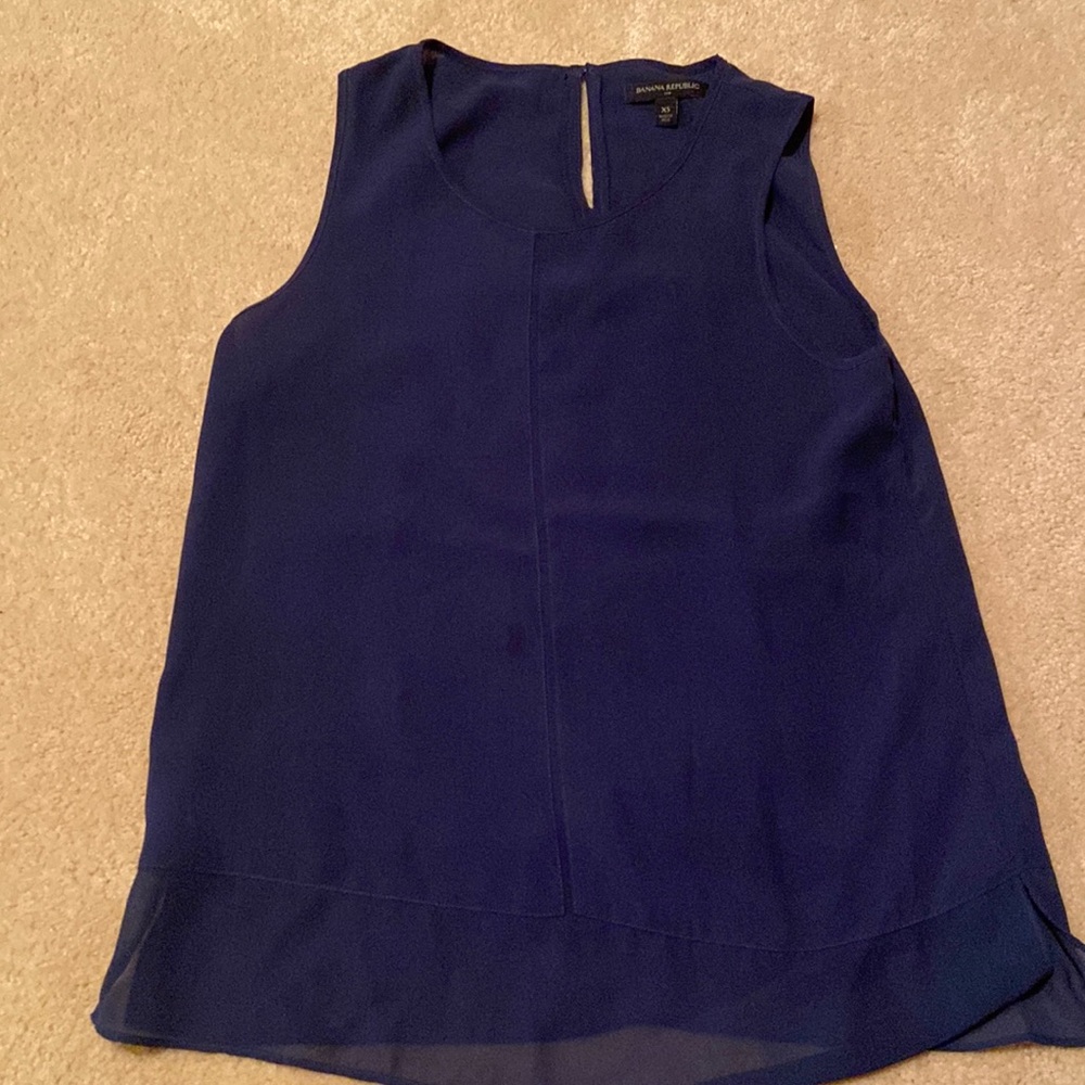 Navy blue  silky shell